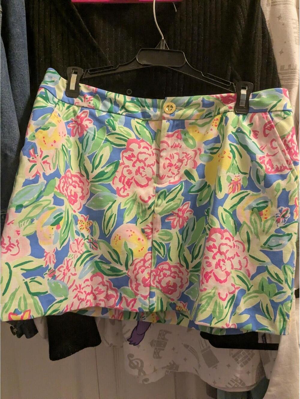 LILLY PULITZER COLETTE KNIT SKORT, MULTI, GROVE GARDEN, EUC 6
